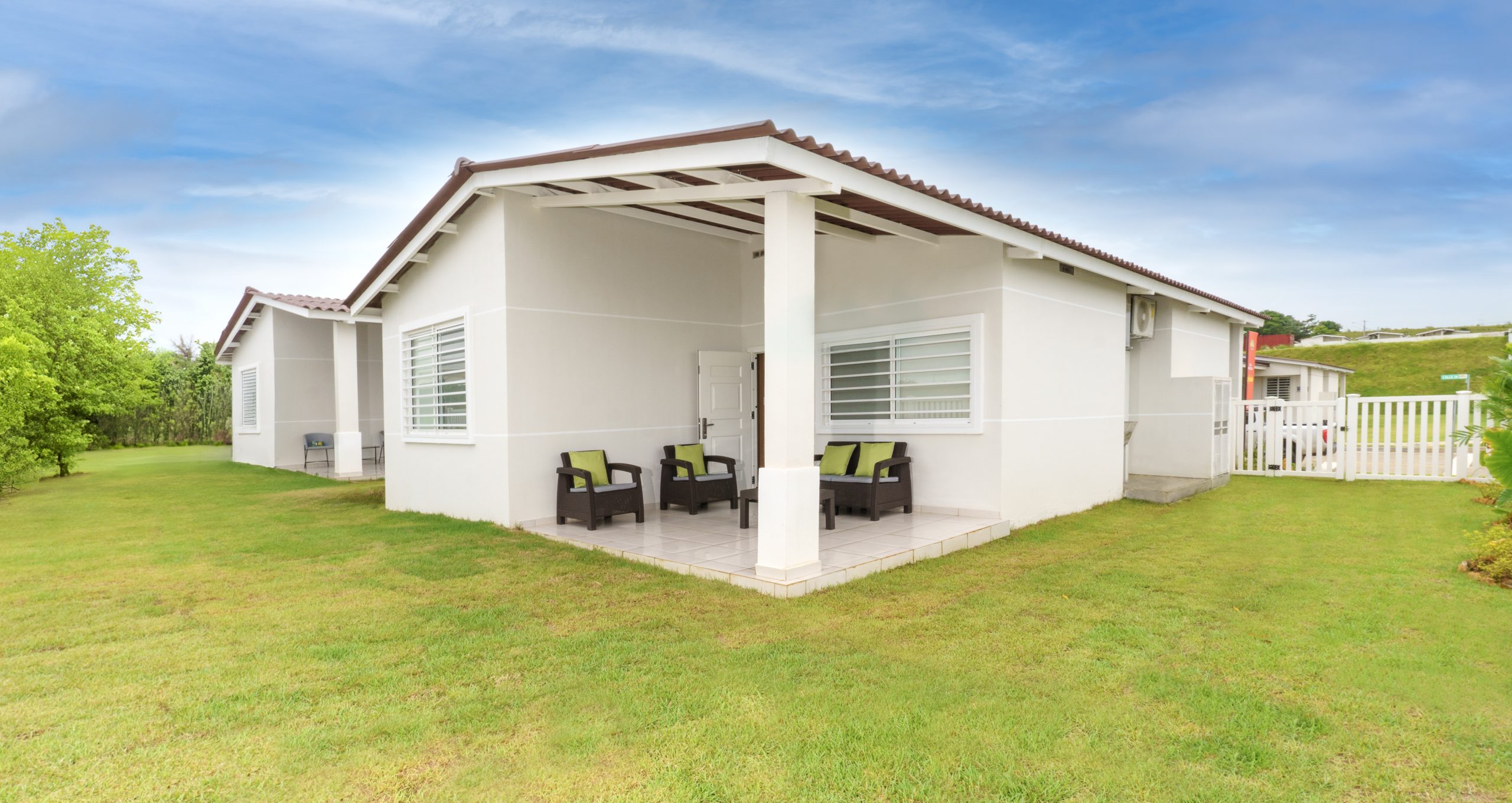 Vista del patio trasero del modelo de vivienda Amaia en Brisas del Golf Arraiján.