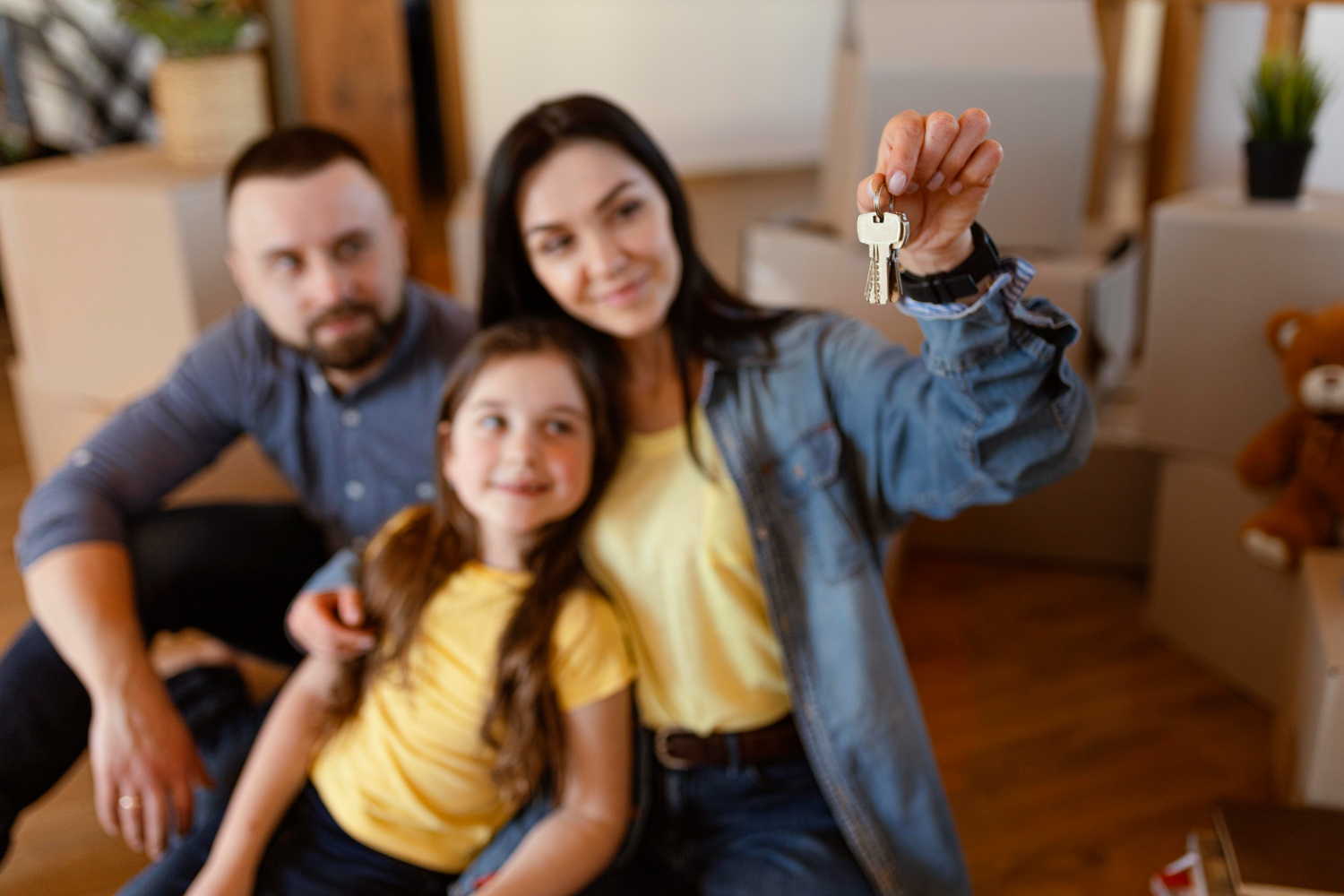 Familia panameña recibiendo las llaves de su nueva casa gracias al interés preferencial